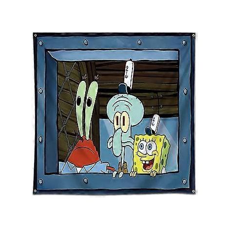 Wandteppich mit Oktopus-Motiv, Wandteppich mit Thaddäus-Motiv, Wandteppich mit SpongeBob-Motiv, Meme-Wandteppich, Fensterdekoration für Schlafzimmer, Wohnzimmer, Schlafzimmer