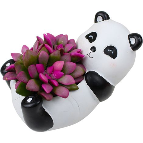 Pots de Plantes, Animal Mignon en Forme de Dessin animé succulentes Vase Pots de Fleurs, récipient, décoration Pots de jardinière, Bureau Mini Ornement (Panda) (1/3)