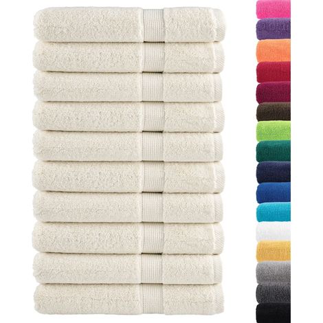 Serviettes de sauna de qualité supérieure SOLUND 10 pcs crème CFW187838 (1/5)