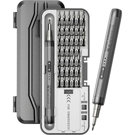 Tournevis électrique portable 46-en-1 – USB rechargeable, outils multifonctions compacts pour projets, bricolage et espaces restreints (1/5)