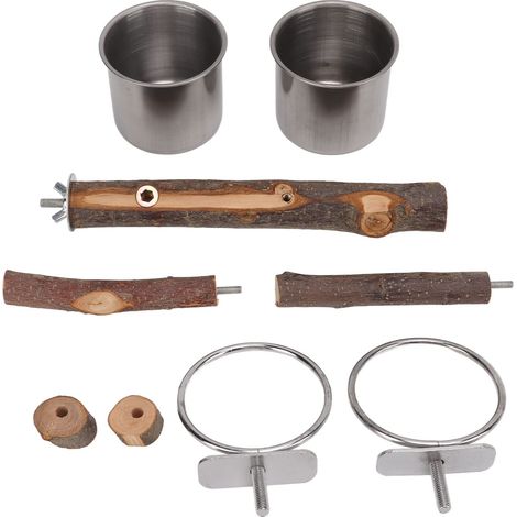 Perchoir pour oiseaux, support en bois pour perroquets, plate-forme de jeu pour perroquets avec teinture (1/5)