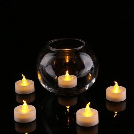 10 velas LED sin llama, luz amarilla cálida, duración de 200 horas, velas parpadeantes a pilas (pilas incluidas) para decoración del hogar. (1/4)