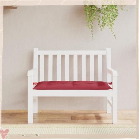 361820 Coussin de banc de jardin rouge bordeaux 110x50x7 cm (1/5)