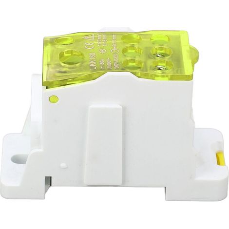 Caja de distribución de bornes, bloque de conexión de alimentación para carril DIN 690 V 160 A, para aplicaciones eléctricas, color amarillo