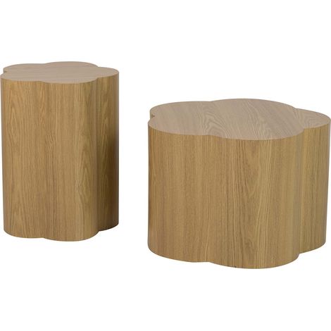Lot de 2 tables basses en MDF marron 59 x 59 x 41 cm, 40 x 40 x 52 cm (1/2)