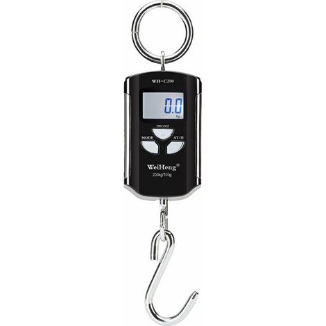 Balance de grue électronique portable, balance à bagages, plage de mesure précise 200 kg/100 g crochet en acier inoxydable audacieux, cadre argent - cadre argent (1/5)