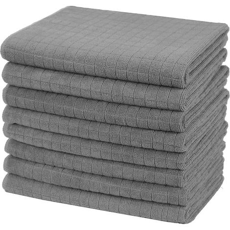 Lot de 8 torchons en microfibre, doux, super absorbants et non pelucheux, 45 x 65 cm (1/5)