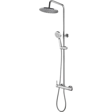 Colonna doccia regolabile H 115 in acciaio inox cromo soffione 22,5 cm (1/5)
