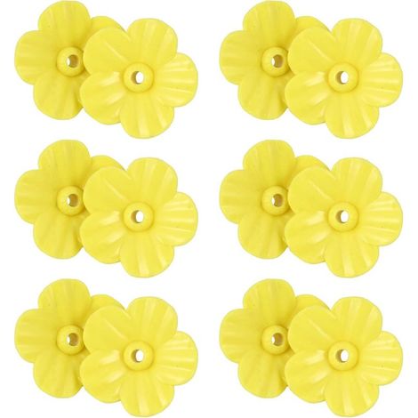 Lot de 12 mangeoires à oiseaux en forme de colibri de rechange pour fenêtre - Décoration pour loisirs créatifs - Jaune (1/5)