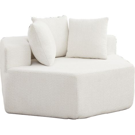 Fauteuil forme hexagonale style moderne design modulaire combinaisons polyvalentes revêtement en chenille (1/5)