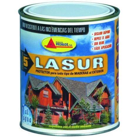 Lasur madera exterior al agua 750 ml roble asur204 promade