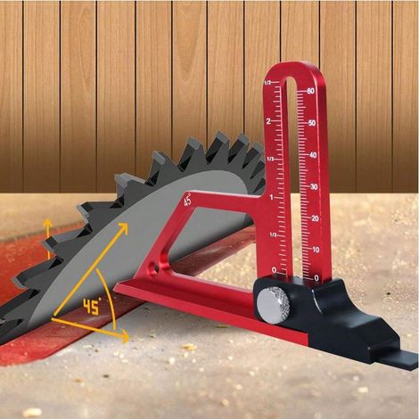Jauge de hauteur pour travail du bois, jauge de profondeur de précision 0-60 mm compatible avec scies circulaires et défonceuses (1/5)