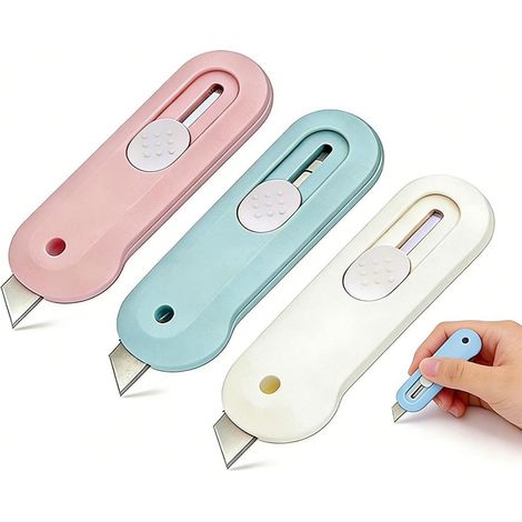 4x Mini cutters rétractables, ouvre-lettres pour cartons et papier