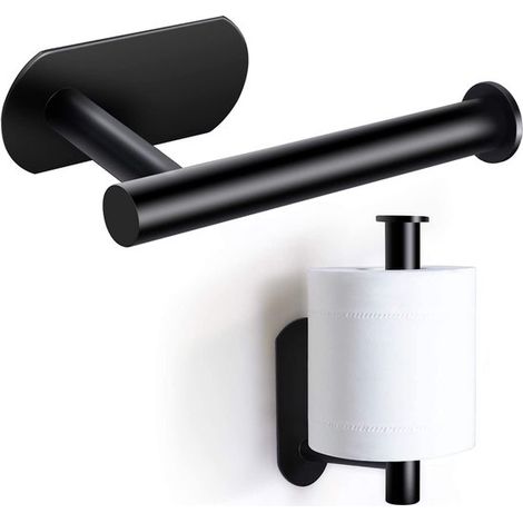 Porte-papier toilette deux pièces avec interrupteur marche/arrêt, support sans perçage avancé, porte-rouleau de papier toilette mural en E (1/5)