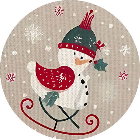 Ensemble de 4 sets de table de Noël avec décor de rennes et neige - Décoration de table festive de haute qualité - 36 x 36 cm - Ensemble de 6 pièces (vinyle) - 8