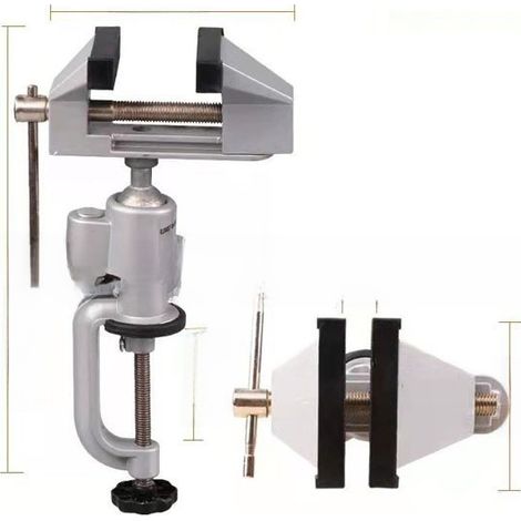 Étau rotatif multifonctionnel en alliage d'aluminium, étau d'établi pour perceuse électrique, mini perceuse à main, meuleuse d'angle électrique, support universel (support pour meuleuse d'angle en C) (1/4)