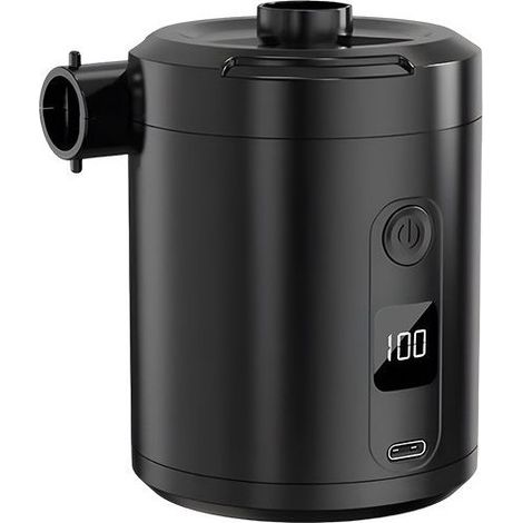 Pompe à Air Électrique Rechargeable 5200 mAh avec Écran Numérique, Gonfleur Rapide 280 L/Min, 3 Buses + Joint pour Sac sous Vide, Portable pour Matelas et Piscine, Noir (1/5)