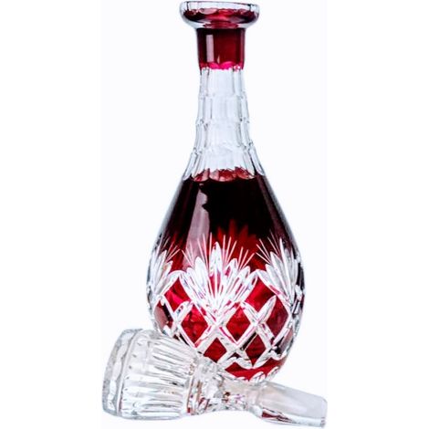 Caraffa in cristallo di rubino da 700 ml, colore ananas (1/4)