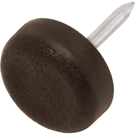 32 x Patins glisseurs en Plastique avec Clou/Bruns/Ø 15 mm/Rond/Pieds glisseurs en Plastique à Clou pour Meubles