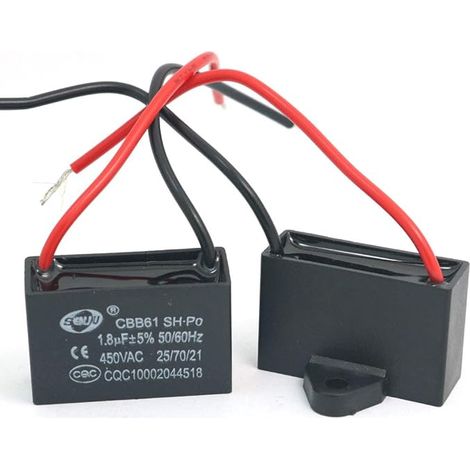 2 condensateurs de courant pour moteur de ventilateur CBB61 450 V CA 50/60 Hz, 1,8 µF (1/3)