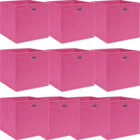 vidaXL Boîtes de rangement 10 pcs Rose 32x32x32 cm Tissu (1/5)