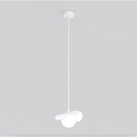 Lampada a sospensione Ritual in acciaio bianco opaco (1/4)