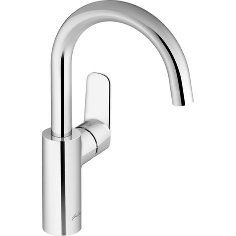 Jacob Delafon – Mitigeur de lavabo tube – Finition chrome – Hauteur 296 mm – Débit 5 L/min – Vidage intégré – Raccordement flexible fourni (1/4)