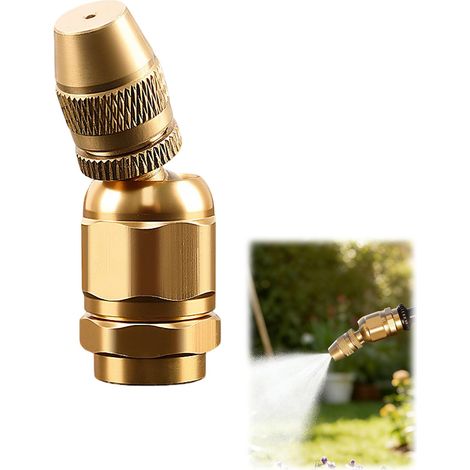 Boquilla pulverizadora de latón, boquilla de niebla ajustable con rotación de 360°, rosca interna M141.5, cabezal pulverizador para riego de jardín. (1/5)