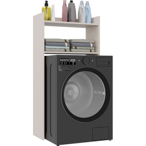 NINA np - mobile bagno - per lavatrice con 2 mensole - 64x126x30 cm - cachemire (1/5)