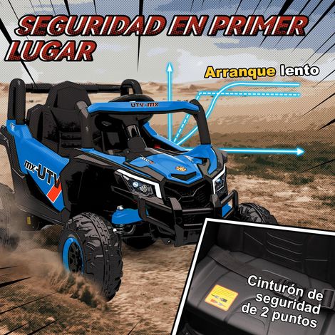 Véhicule électrique tout-terrain pour enfants 12V, double moteur, télécommande 2,4G, vitesse maximale 7 km/h, avec système de suspension, bleu. (1/5)