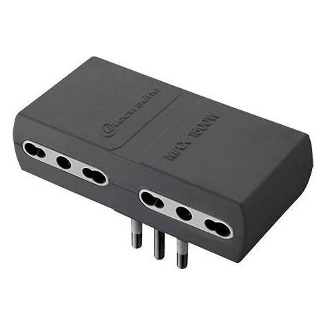 1PZ ADATTATORE PIATTO 16A-4PRESE BIPASSO NERO FIGURA.12