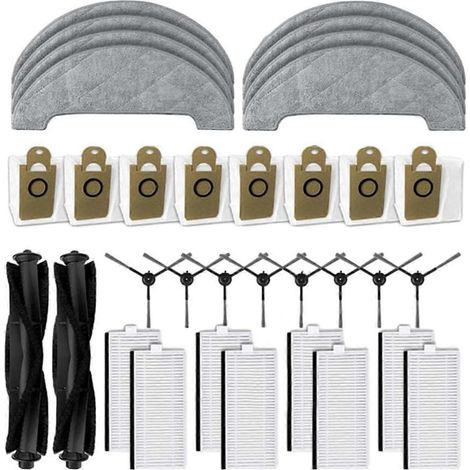 Pièces de rechange pour aspirateur robot L6 Pro : brosses latérales principales, filtres HEPA, sacs à poussière et lingettes de nettoyage (1/5)