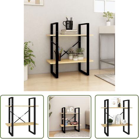 Maison Exclusive Bücherregal 2 Böden 60x30x70 cm Massivholz (1/5)