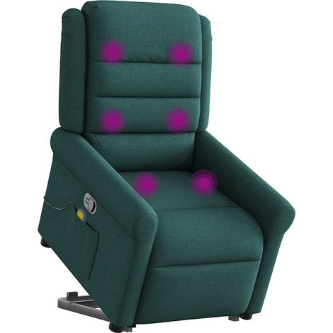 Maison Exclusive - Silla de masaje reclinable de pie de tela verd