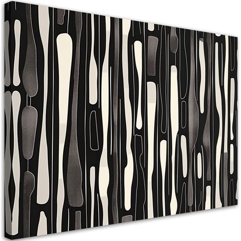 Tableau sur toile Tableau sur toile Abstraction rétro en noir et blanc 90x60 (1/5)