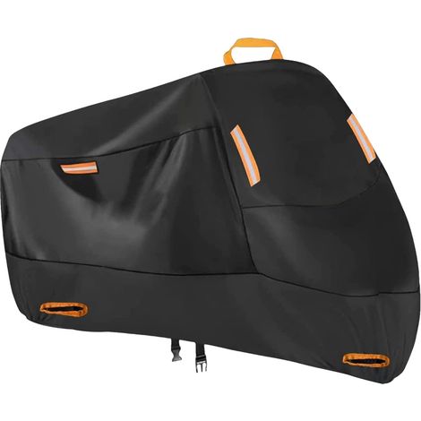 Housses de moto imperméables pour le rangement extérieur Housse de scooter avec 5 bandes réfléchissantes d'avertissement Housse coupe-vent imperméable pour moto, scooter, housse de saleté, sac de (1/5)