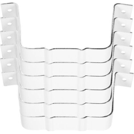 Sangles d'Adaptation pour Descente de Gouttière en Alliage d'Aluminium Blanc 6 Pièces 100X80 MM Clips Robustes pour Fixation Gouttière Extérieure Accessoire Solide et Résistant (1/5)