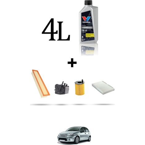 Kit tagliando 4 FILTRI e 4L OLIO compatibile con Citroen C3 1.4 hdi 90 66kw dal 2001 al 2009 (1/5)