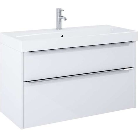 Jika Pure - Mobile lavabo 100x54x42 cm, 2 cassetti, bianco lucido H40B2364025002 (1/2)