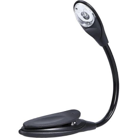 Mini lampe de lecture LED portable et réglable avec pince et lampe de bureau flexible (noire) (1/5)