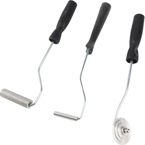 Kit d'outils à rouleau en fibre de verre (3 pièces) : rouleau à bulles pour la stratification de résine en fibre de verre et projets de moulage composite. (1/5)