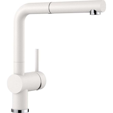 Blanco Linus S - Küchenarmatur, mit ausziehbarem Anschluss, Weiß 516692 (1/4)