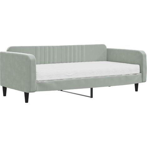 Maison Exclusive - Divano Letto con Materasso Grigio Chiaro 100x200 cm in Velluto