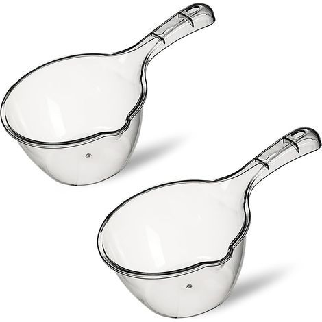 Set of 2 plastic water ladles, bath spoon, shower spoon, bathroom water scoop – essential household item (1/5)