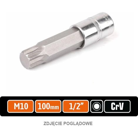 Chiave a bussola da 1/2" con inserto scanalato 100 mm/M10/teger (1/2)