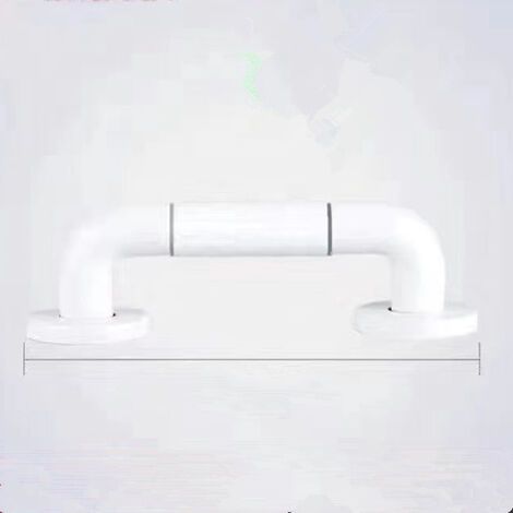 40 cm weißer Haltegriff für die Toilette, Haltegriffe für das Badezimmer mit Rutschfestem Edelstahlgriff, Haltegriff für die Dusche mit hellen Kreisen – mit Abdeckflansch