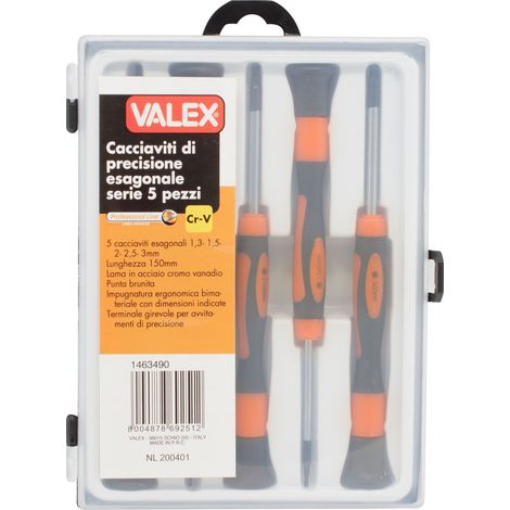 SET CACCIAVITI DI PRECISIONE ESAGONALI 5 PEZZI -  KIT VALEX (1/2)