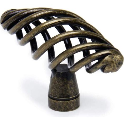 Set mit 12 Vintage-Küchenschrankgriffen in gedrehter Käfigform, Antikbronze, 7,5 cm (1/5)