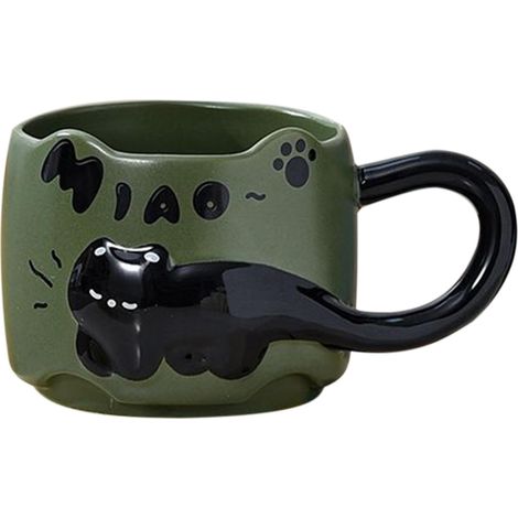 Mug en céramique pour café Chat Mignon Empilable pour Boissons 380ml Mug pour Amoureux des Animaux Pour lait latte eau cuisine bureau pendaison de crémaillère fête anniversaire (1/5)