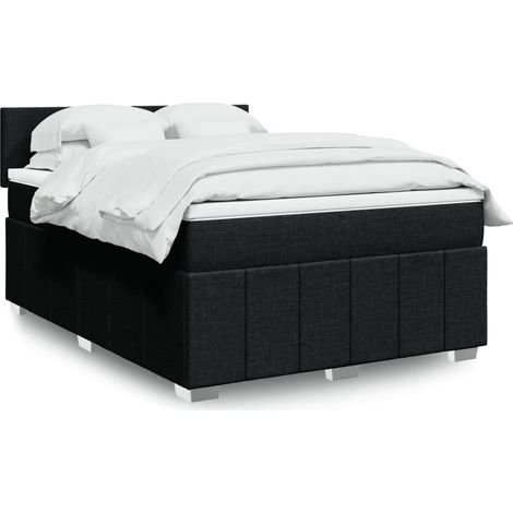 Boxspringbett mit Matratze Schwarz 160x200 cm Stoff